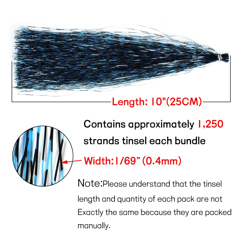 Bimoo-Serpentinas de pesca de agua salada, paquete de 2 unidades de fibra sintética, Flashabou, Tinsel, Marabou, Jigs - imagen 4