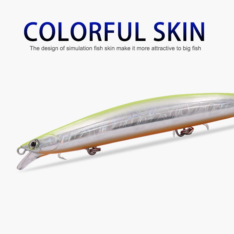 Wondershot A05 125mm 20g pesca de pececillo de fundición larga cebo duro buceo 0,3-0,9 M 1 pieza señuelo flotante ojos 3D cebos artificiales aparejos - imagen 4