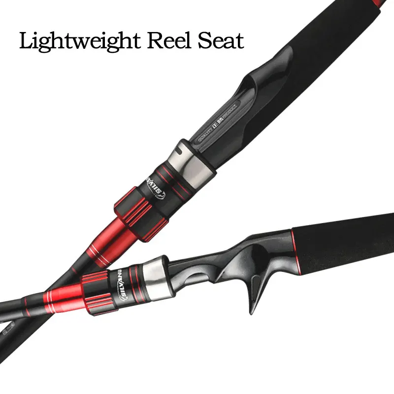 BAKAWA-caña de pescar portátil de 4 secciones, 1,98 m, 2,1 m, alta potencia de carbono, fundición giratoria, alimentador de agua dulce - imagen 5