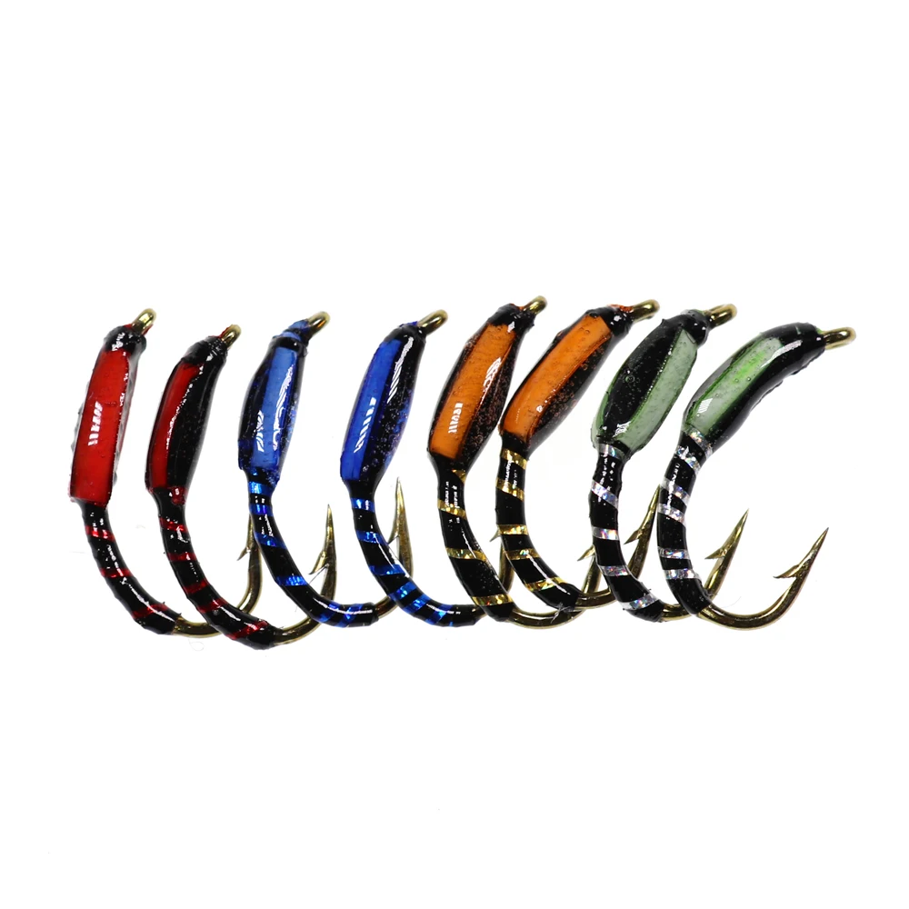 Zumbador de Midge epoxi, señuelo de pesca de trucha con mosca de Nymph, cebo de insectos, Hegene, varios colores, 8 piezas, n. ° 12 - imagen 3