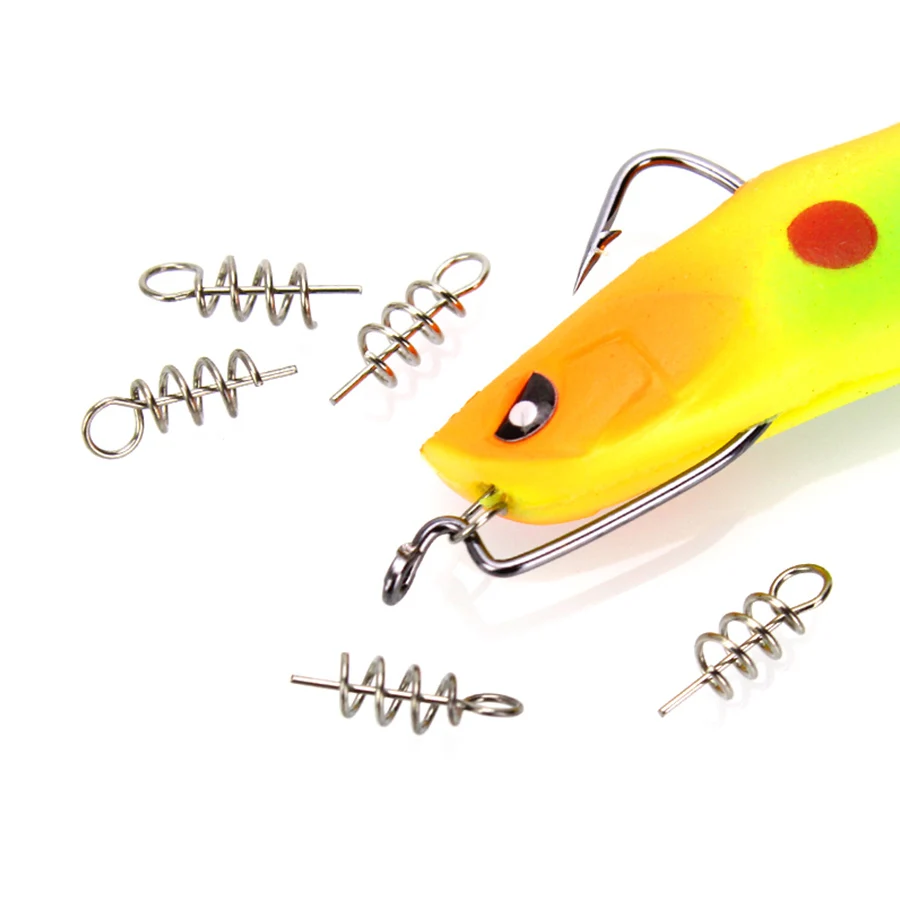 Pasadores de pesca de 50 o 100 piezas/Herramienta de gancho, pasadores de centrado, aguja de pestillo fijo, resorte de manivela, bloqueo de giro para señuelo suave/cebo/gusano/larva - imagen 3