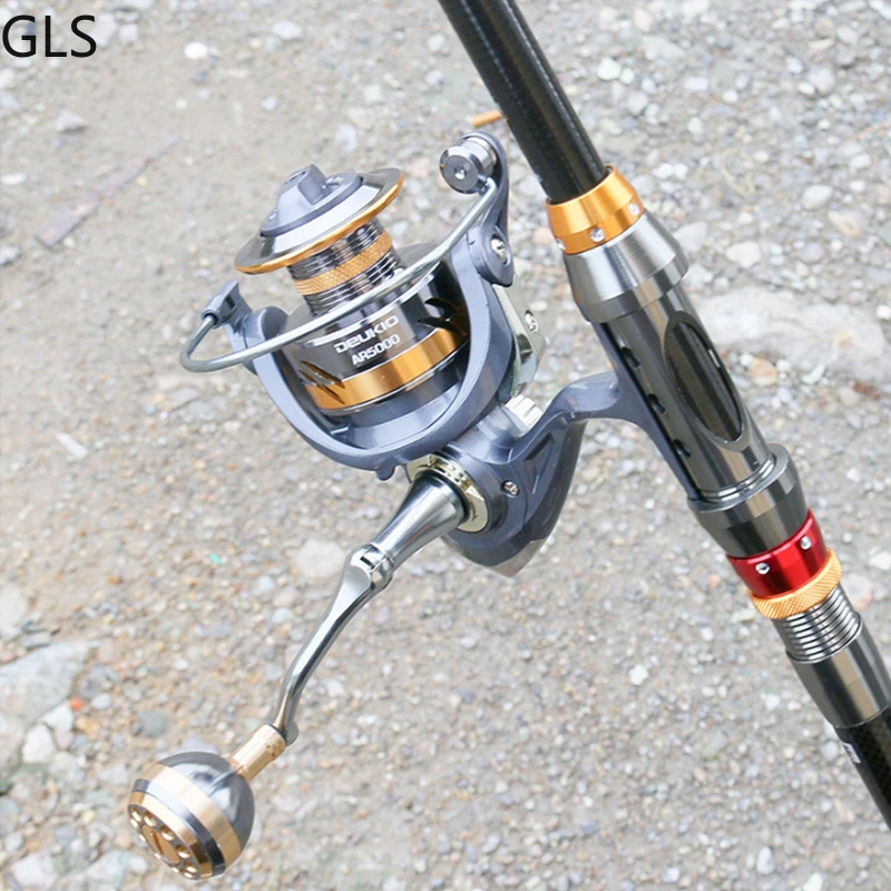 Carrete de pesca de Metal, accesorio de pesca de agua dulce y salada, relación de transmisión 5,2: 1, exquisita serie AR 2000-7000, nuevo - imagen 5