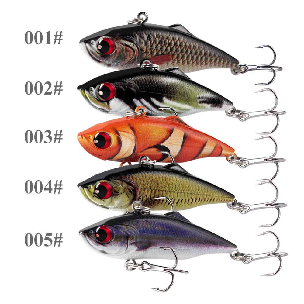 Señuelo de pesca NGB 10,6g VIB ojos 3D 6cm cebo Artificial vibración señuelos duros con anzuelo triple Wobblers para Lucio - imagen 2