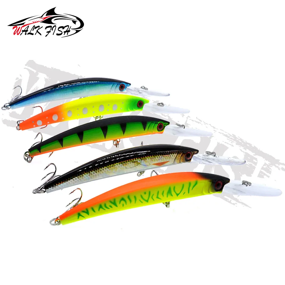 WALK FISH-señuelo de Pesca Artificial, cebo de pececillo largo, Boca de lengua, 15cm, 17cm, cebo duro, 15g, 21g, para Pesca de lubina mandarina, 1 piezas - imagen 5