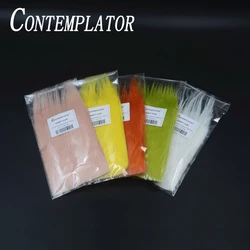 CONTEMPLATOR, 10 colores opcionales, serpentina de piel artesanal, materiales para atar moscas de camarones, 9x12cm, ala de cola de moscas de fibra esponjosa larga sintética