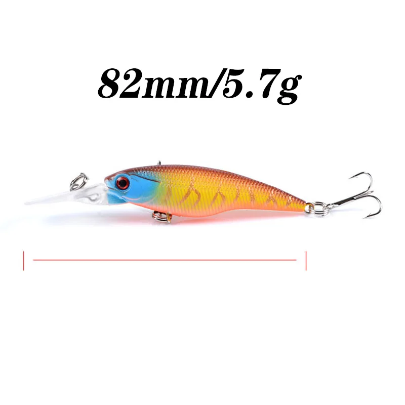 Señuelo de pesca pequeño realista, 1 piezas, 8cm, 5,7g, cebos duros artificiales, ojos 3D, Crankbait, carpa, aparejos de pesca - imagen 2