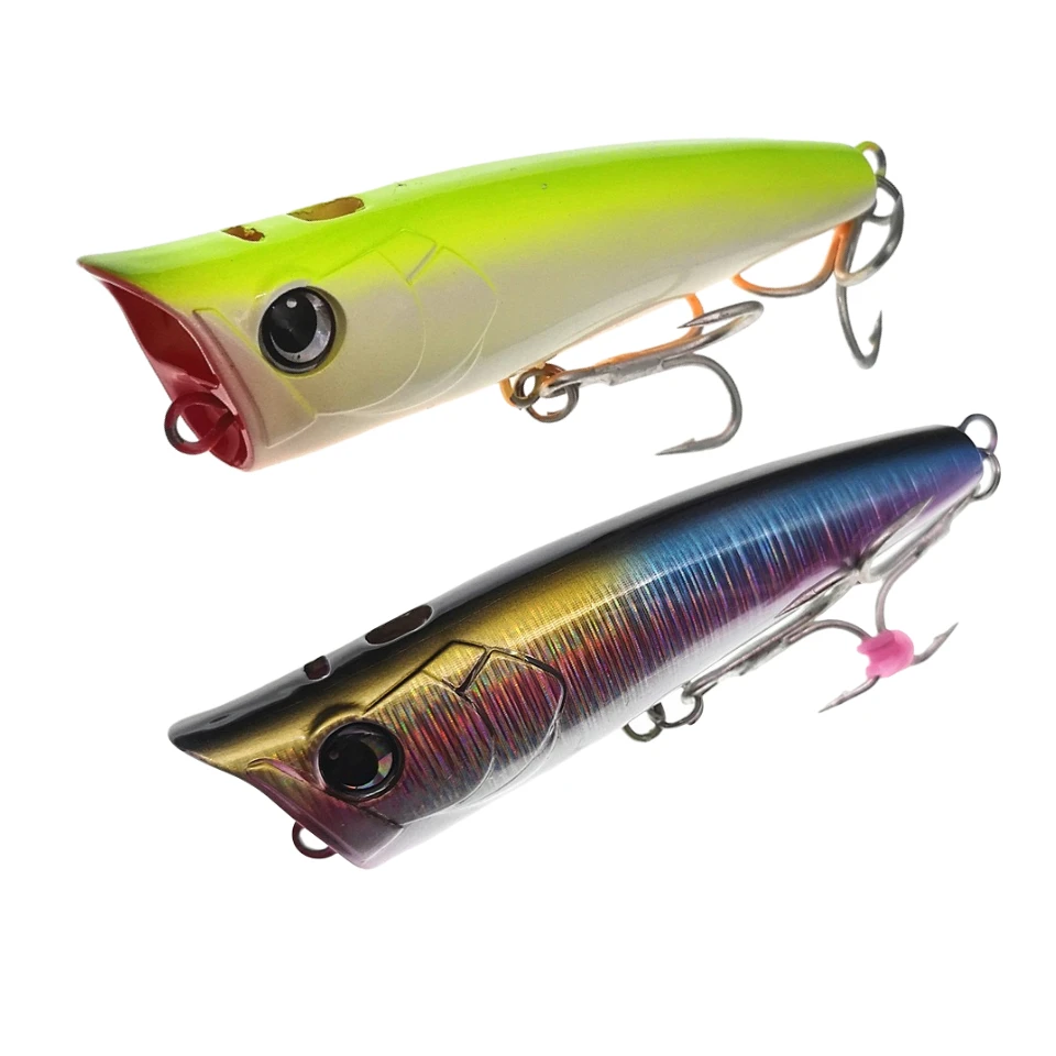 Señuelo de Pesca de Mar, anzuelos afilados, gran Popper, Wobblers, 9,5 cm, 22g, aparejos de lubina flotante superior, cebo duro, piscardo de fundición larga