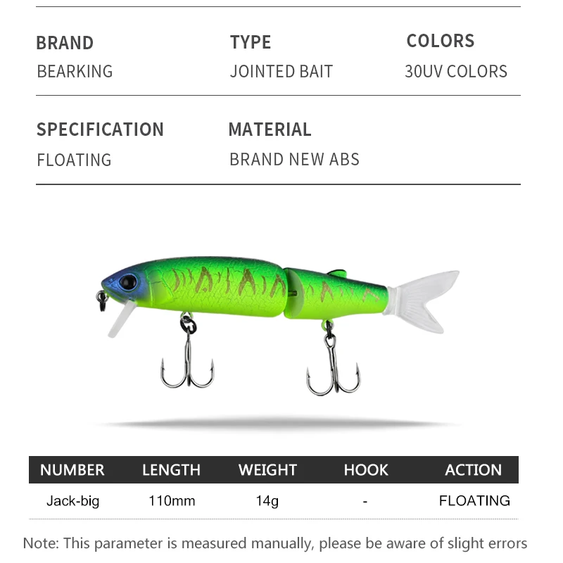 Bearking-señuelo de pesca de pececillos, cebo Artificial duro con láser, ojos 3D, 11,3 cm, 13,7g, 1 unidad
