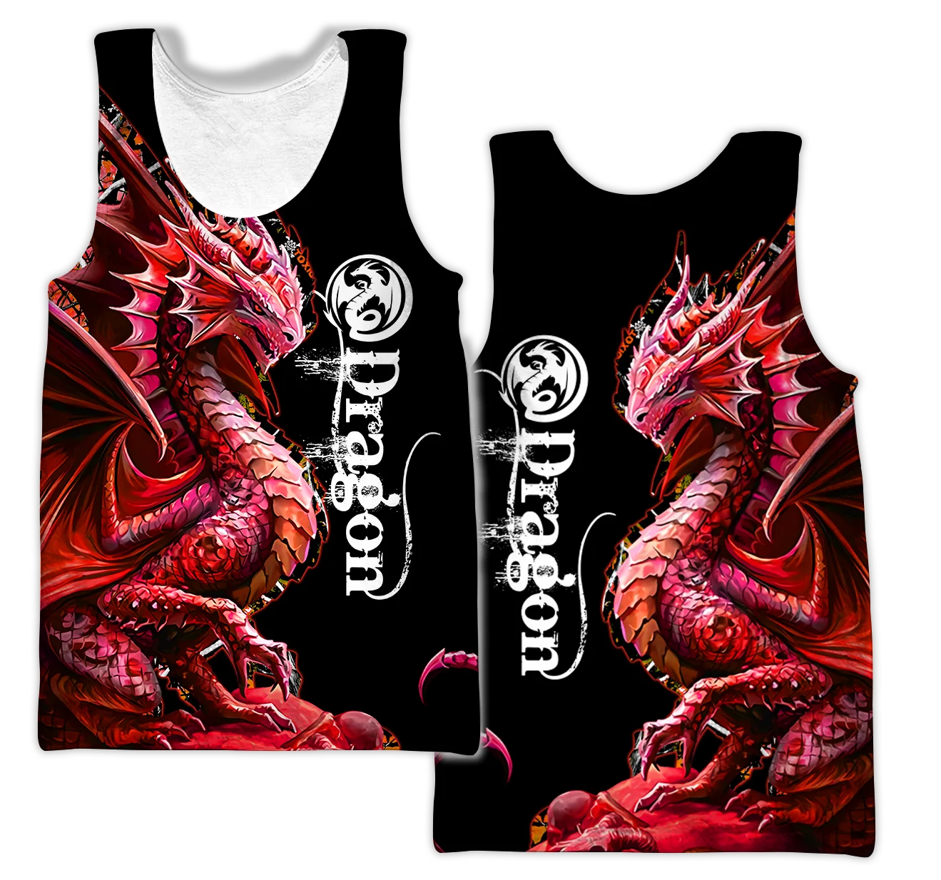 Chaleco con estampado 3D de dragón de tatuaje blanco y negro para hombre, camiseta sin mangas a la moda Harajuku, ropa de calle de verano, camiseta sin mangas Unisex BX002 - imagen 2