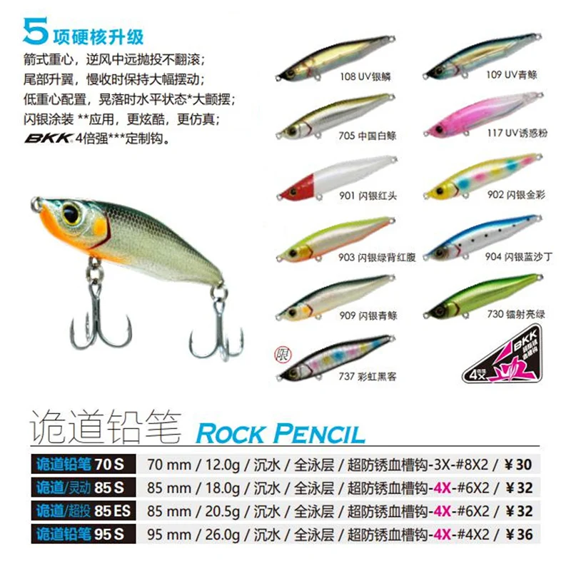Guidao-señuelo de pesca de lápiz que se hunde, cebo duro de 12g/18g/20,5g/26g Isca Artificial Wobbler de fundición larga, Lucio, trucha, Crankbait - imagen 3