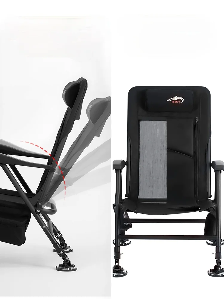 Silla de pesca de estilo europeo, asiento de pesca reclinable multifuncional, plegable, mesa para todo terreno - imagen 4