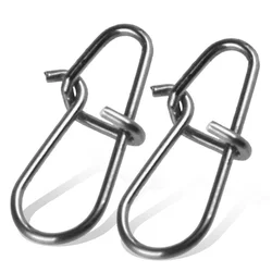 100 Uds conector de pesca de acero inoxidable 13/15/17mm Clip rápido bloqueo Snap giratorio anillos sólidos broches de seguridad herramienta de gancho de pesca Snap