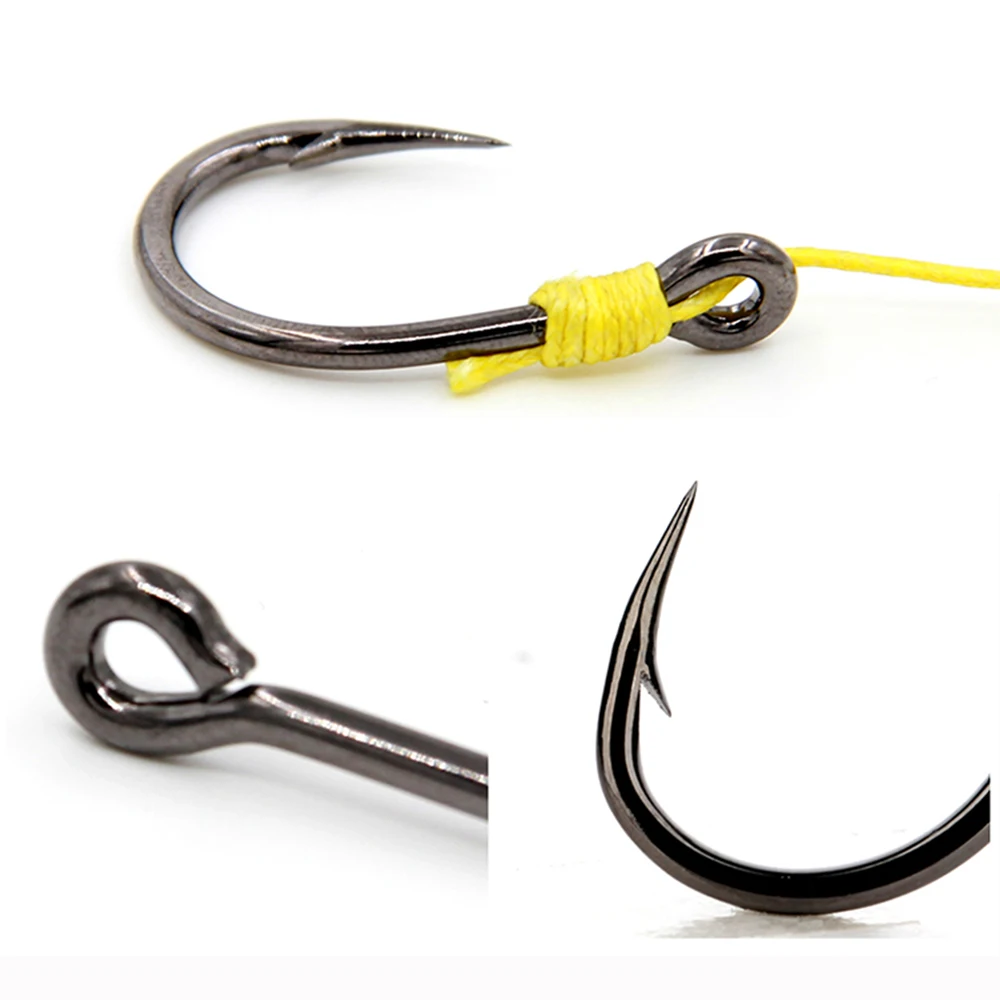 Mustad 10827np 4X anzuelos de Pesca fuertes en el océano profundo Pesca cebo vivo tablero de hierro con púas anzuelo Jigbait garra Anzol # 1/0-12/0 gancho - imagen 3