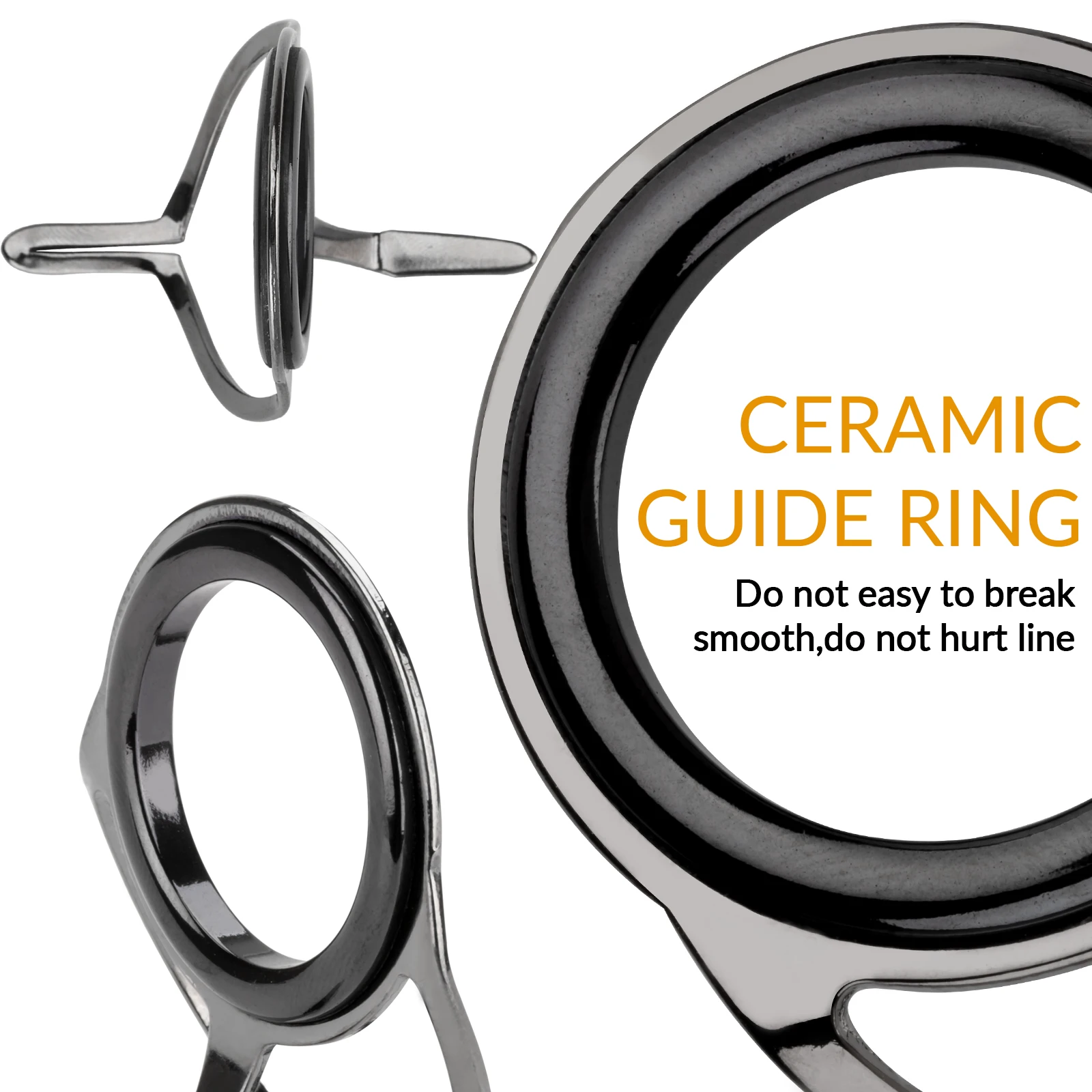 Juego de reparación de guías de caña de pescar, herramienta de bricolaje, construcción de caña, anillo de cerámica, Kit de reemplazo de guías de caña de pescar, aparejos de pesca, 7 Uds. - imagen 3