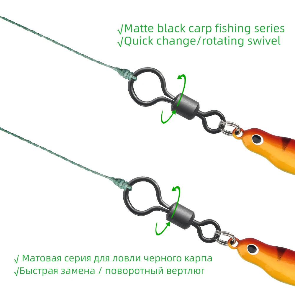 DNDYUJU-accesorio giratorio para pesca de carpa, accesorio de pesca de carpa con ojo grande, tamaño de Metal 4 #6 # Eyed - imagen 3