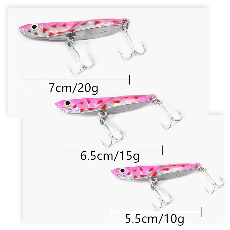 Señuelo de pesca de aleación de Zinc, cebo duro Artificial, cuchara VIB, Jigbait, 10g/15g/20g, 1 pieza, nuevo - imagen 4