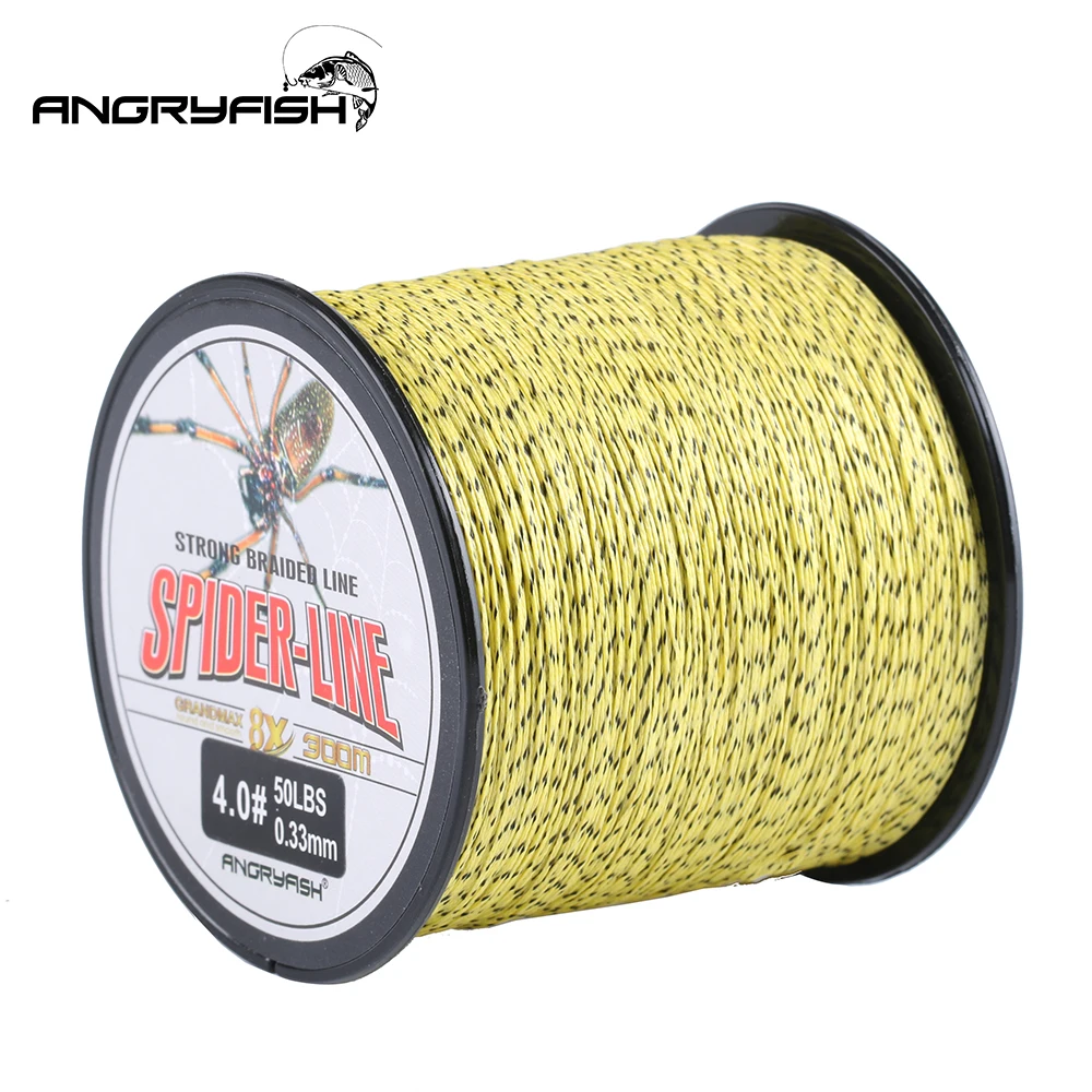 Sedal trenzado Angryfish PE 8 hebras – Camuflaje amarillo y marrón - imagen 3
