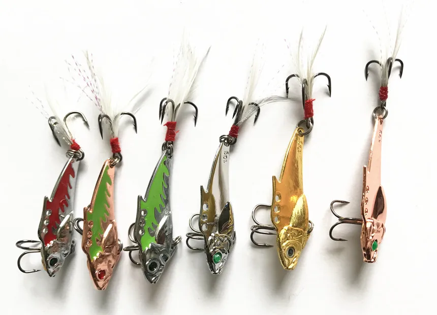 Señuelo de pesca VIB con hoja de Metal, cebo duro con vibración, 5cm/10g, señuelos artificiales compuestos Spinner, 1 pieza en oferta - imagen 3