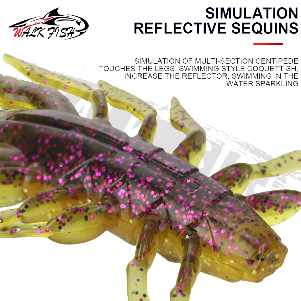 WALK FISH-señuelo de plástico de silicona para Pesca de lubina, cebos blandos de 3,5 cm y 7cm, 5 unids/lote - imagen 4