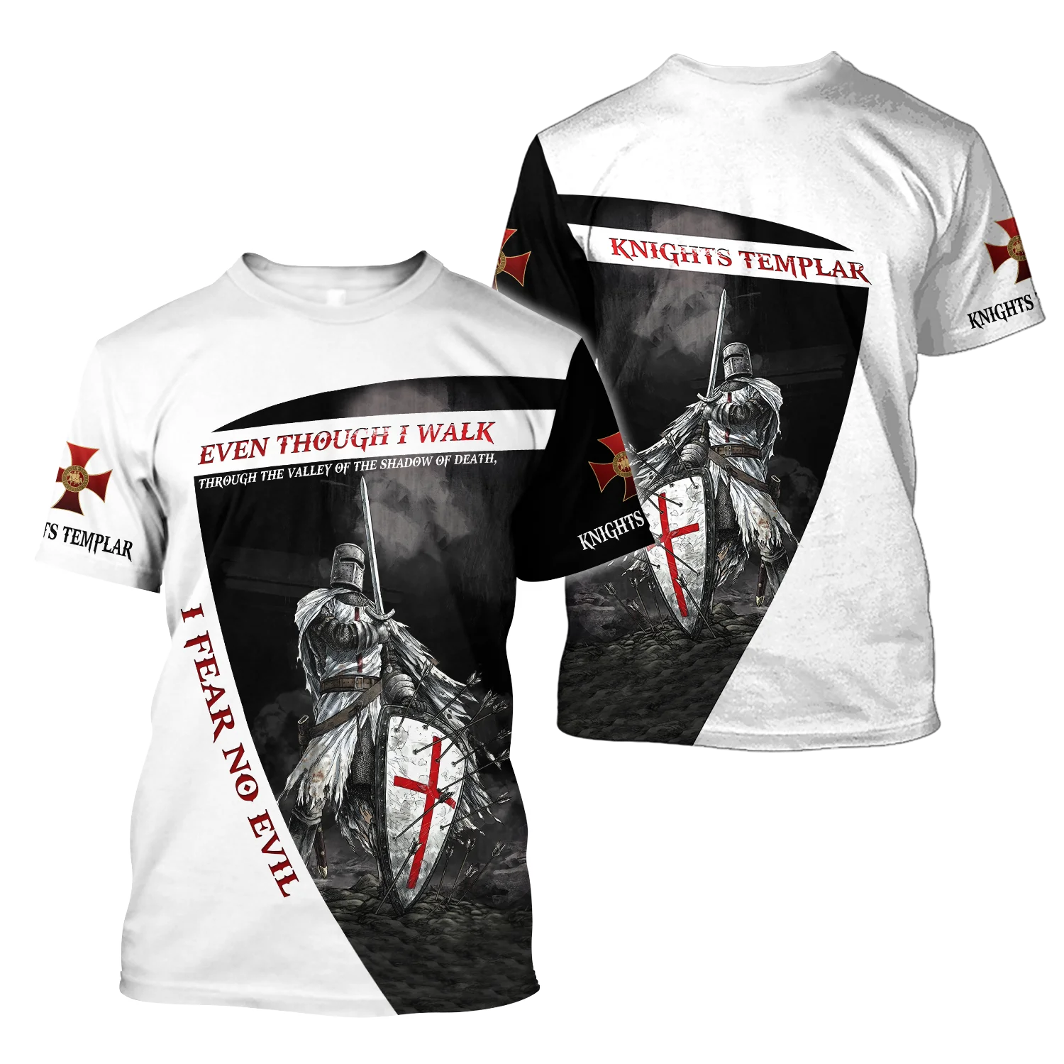 Camiseta Hipster de verano 2025 para hombre, camiseta de manga corta con estampado 3D de Caballero Templario valiente, camisetas informales Unisex TX0180 - imagen 2