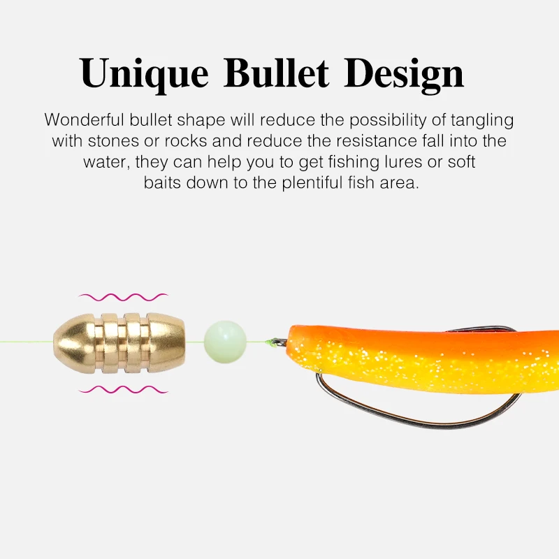 TSURINOYA-PESAS de bala de latón, Kits de plomos de pesca, 3,5g, 5g, 7g - imagen 3