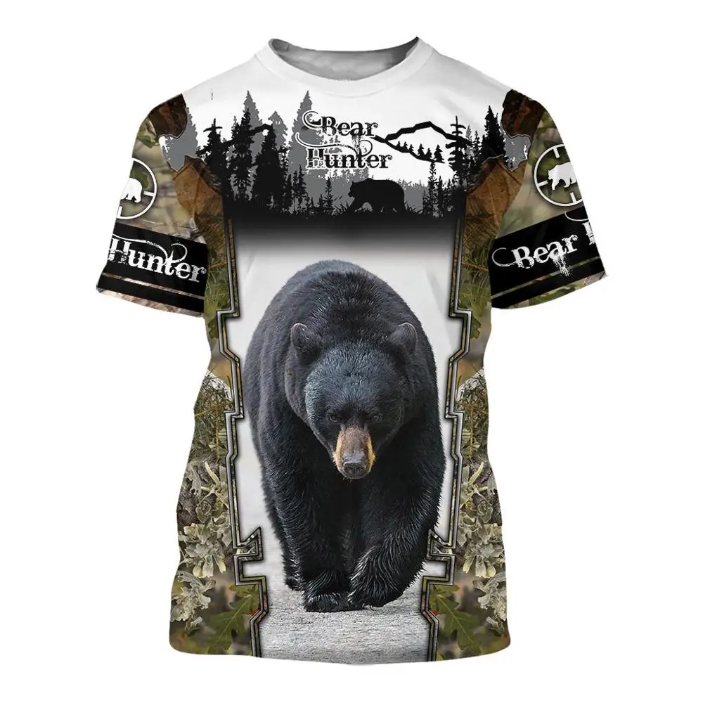 Camiseta estampado 3D pesca caza ciervos hombre manga corta verano - imagen 3