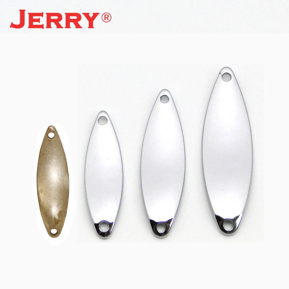 Jerry Leo 50 Uds 1,2g 1,6g 2,6g 3,4g cuerpo en blanco área sin pintar cucharas para trucha señuelos de pesca giratorios ultraligeros brillos