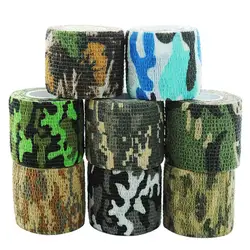 Cinta de camuflaje elástica autoadhesiva, vendaje elástico, cinta adhesiva del ejército, cinta sigilosa de camuflaje para caza, envoltura impermeable
