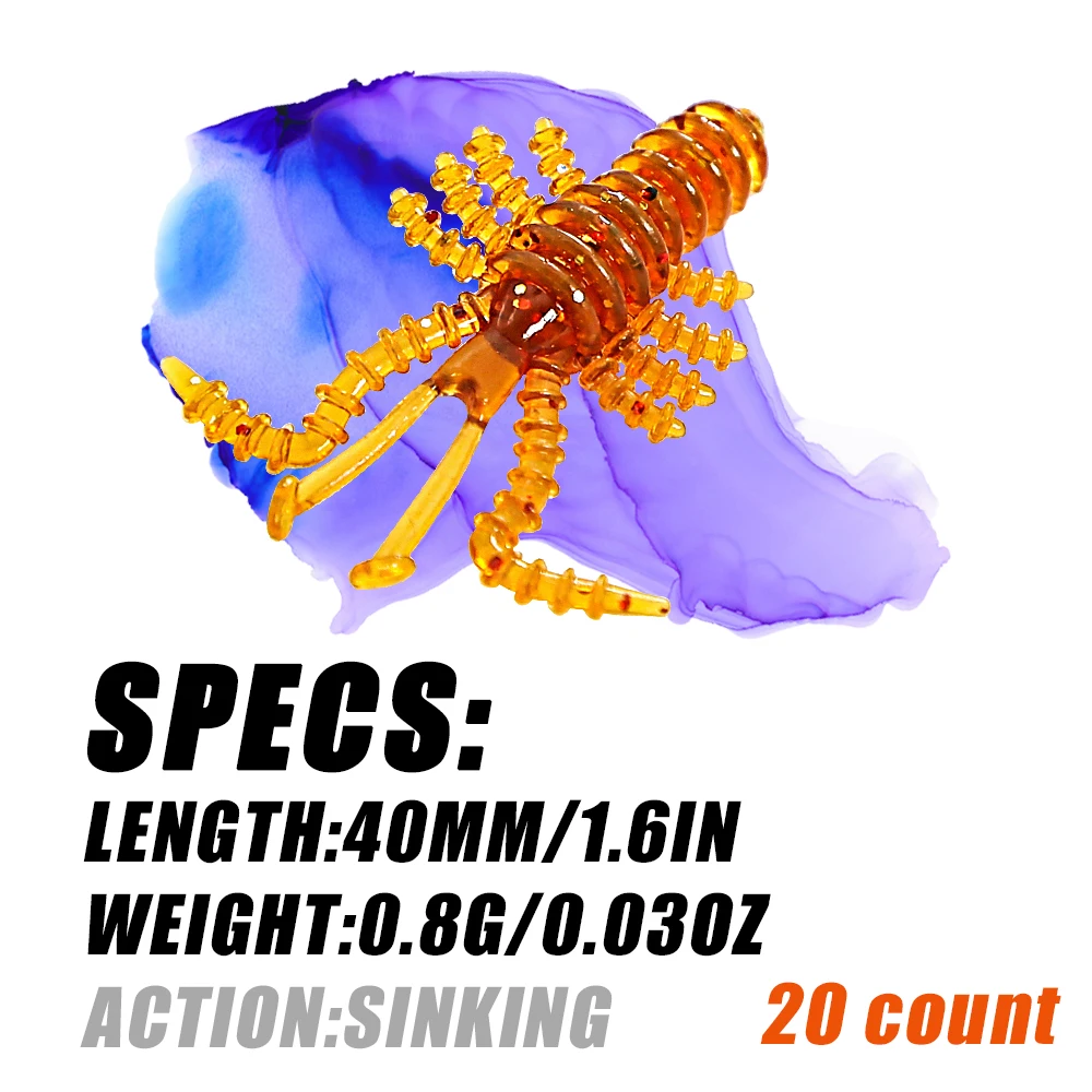B & U Crazy Craws señuelos 40mm/20 piezas señuelo suave Señuelos de pesca camarones langosta señuelo de plástico suave Señuelos de pesca - imagen 3