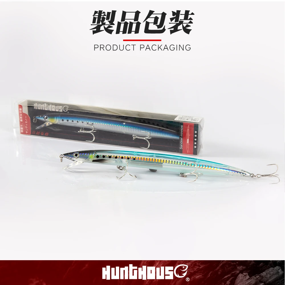 Hunthouse Sandeel Minnow Jerkbait flotante para lubina - imagen 4