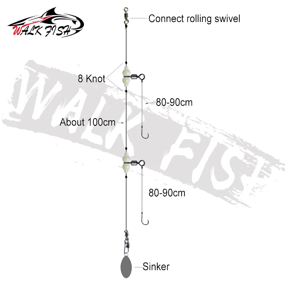 WALK FISH-Conector giratorio de pesca luminoso, barril rodante, cuentas fluorescentes de 3 vías, aparejos de conector de sedal de señuelo, 30 Uds. - imagen 4