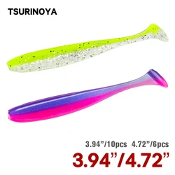 Cebos blandos para lubina Tsurinoya doble color vinilo aromatizado
