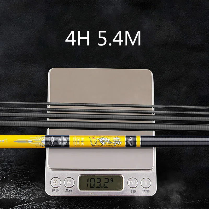 Caña De pescar telescópica De carbono, ultraligera, dura, para carpa, 4H, 5H, 6H, 3,6 m-10m - imagen 5