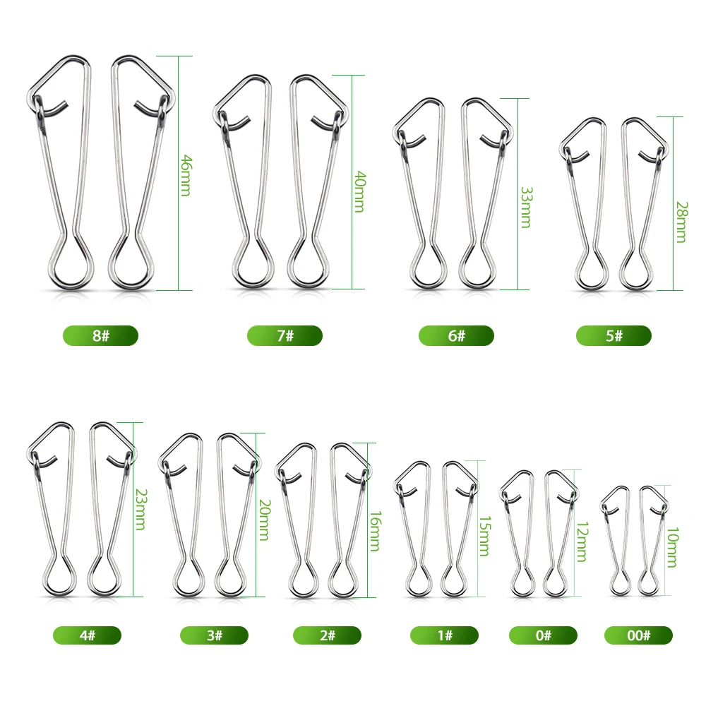 TIANNSII-gancho giratorio de pesca, accesorio de acero inoxidable, 100 unids/lote - imagen 3