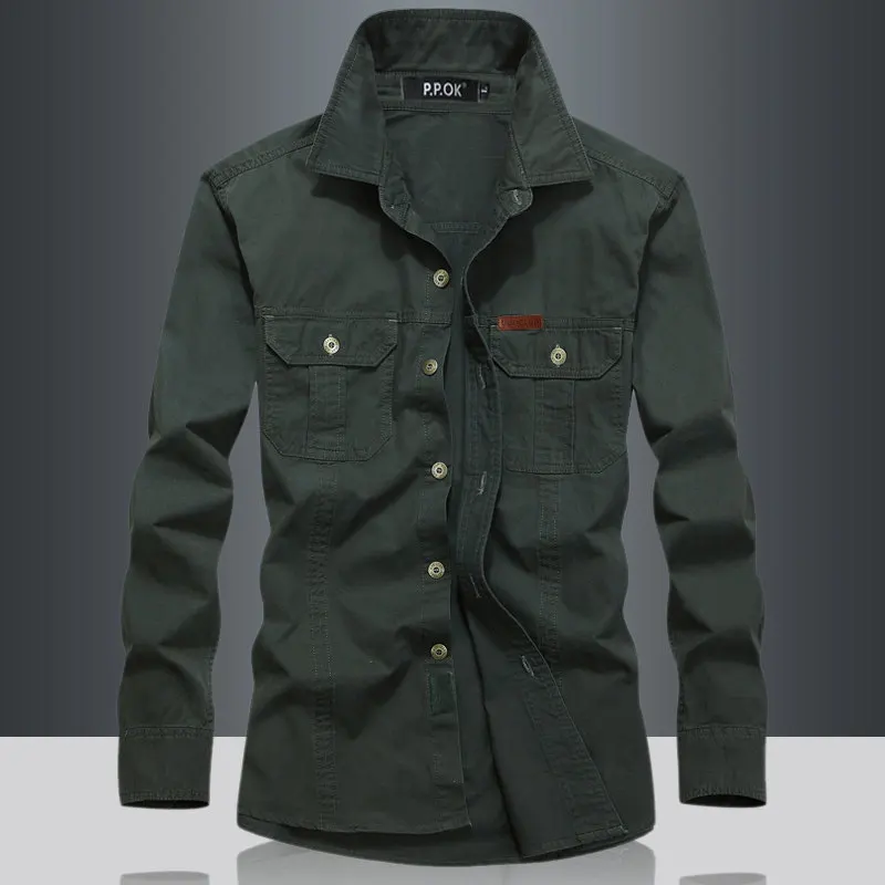 Camisa informal de algodón puro para hombre, camisa de gran tamaño, 6XL, alta calidad, ropa de herramientas, A2F1388, nueva - imagen 5