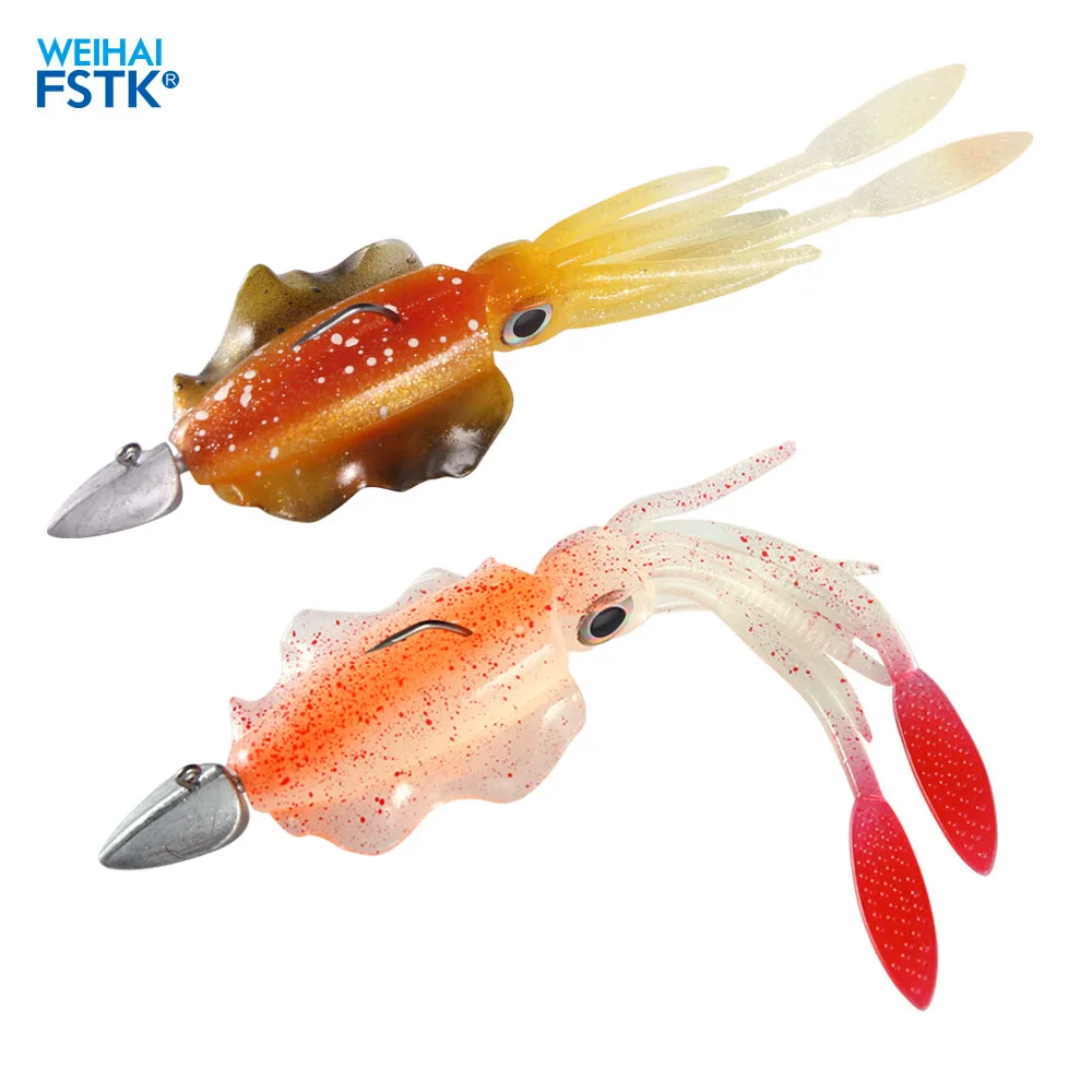 Señuelo calamar UV luminoso – Cebo blando Wobble para pesca marina - imagen 2
