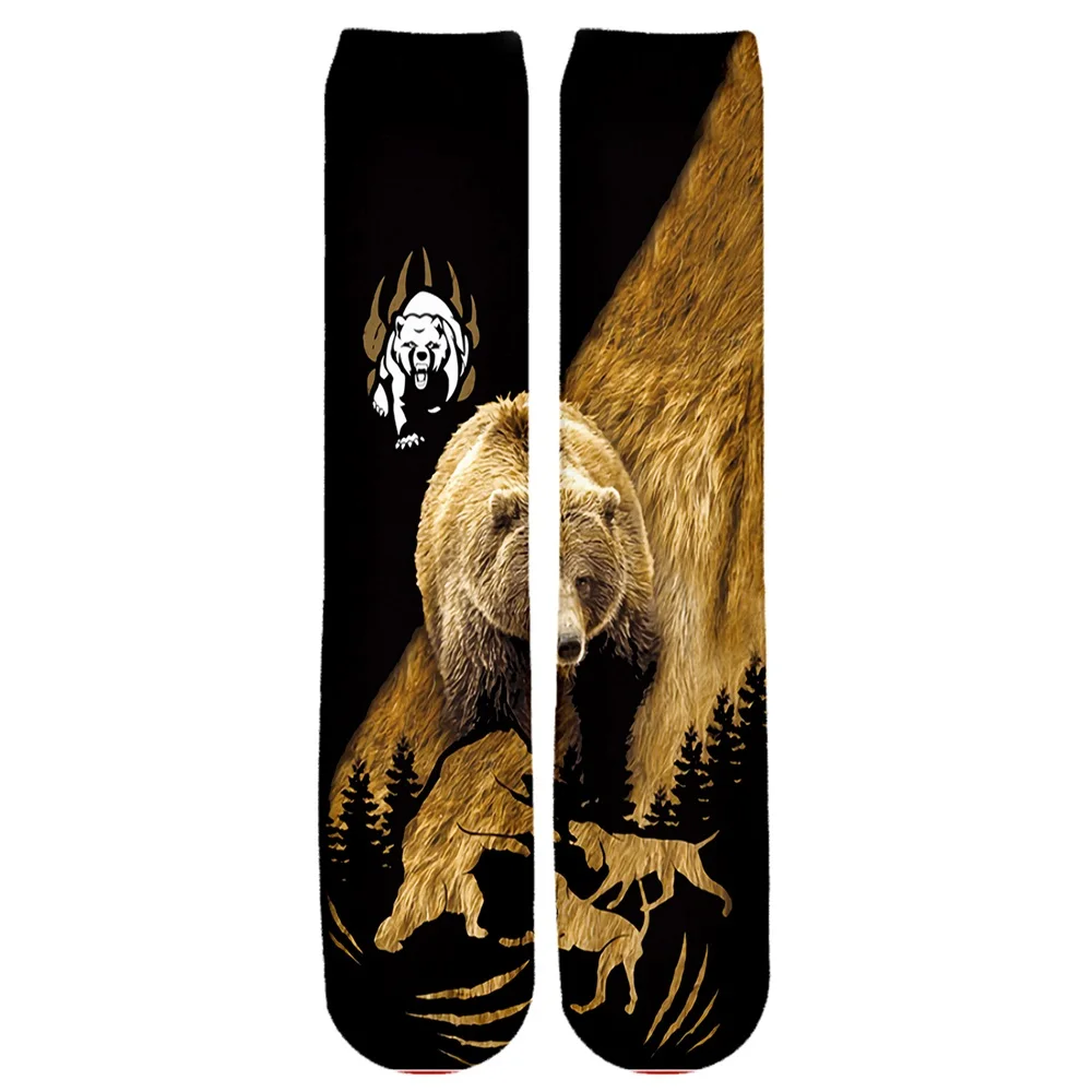 Calcetines de marca PLstar Cosmos 2025, nuevos calcetines de moda para hombre, calcetines de camuflaje de caza de oso/jabalí, calcetines informales hasta la rodilla con estampado 3D Unisex - imagen 2