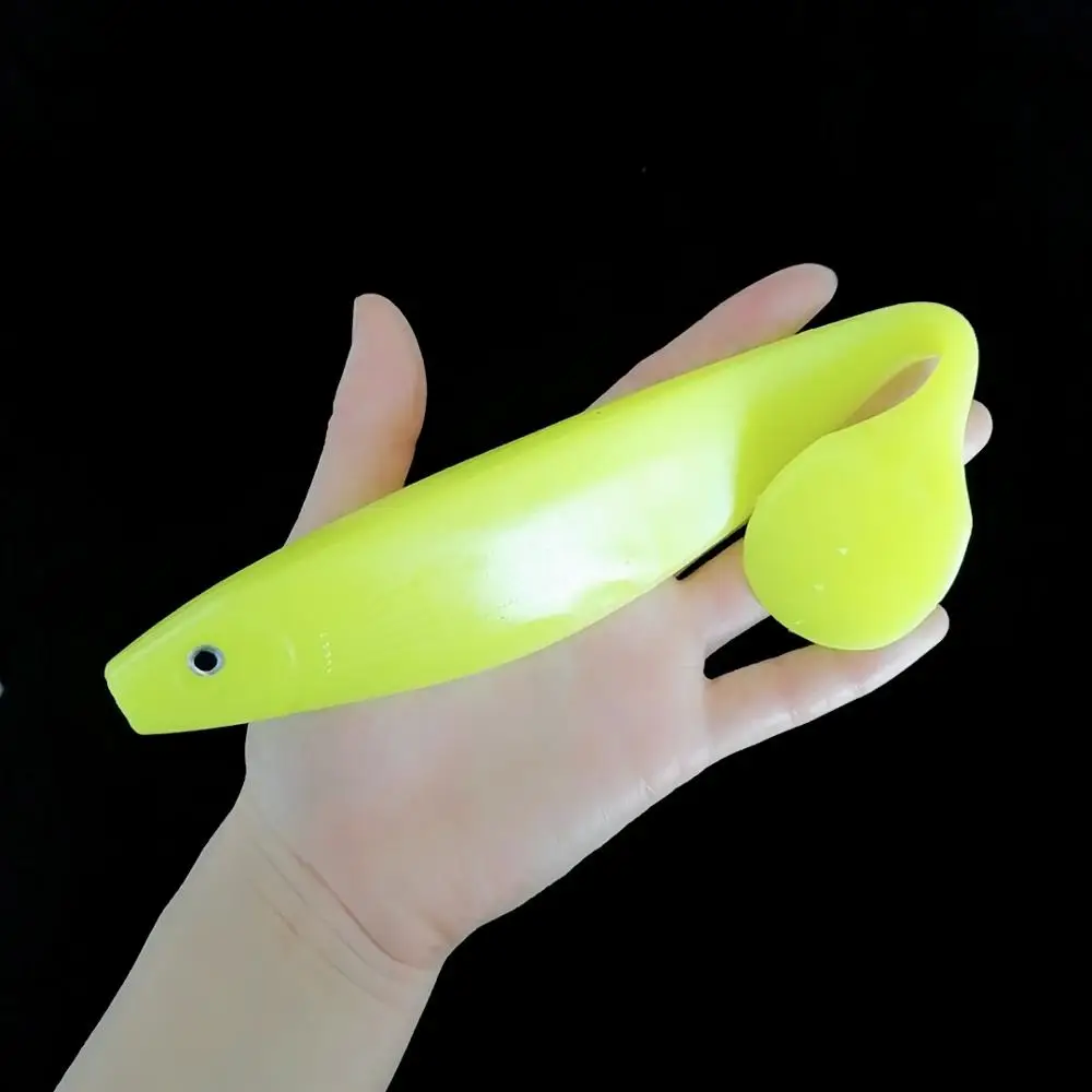 Swolfy-señuelo de Pesca suave de plástico, 25cm/71, 5g, cola en T grande de aguas profundas, cebo de silicona Wobbler para Lucio, Pesca de carpa - imagen 3