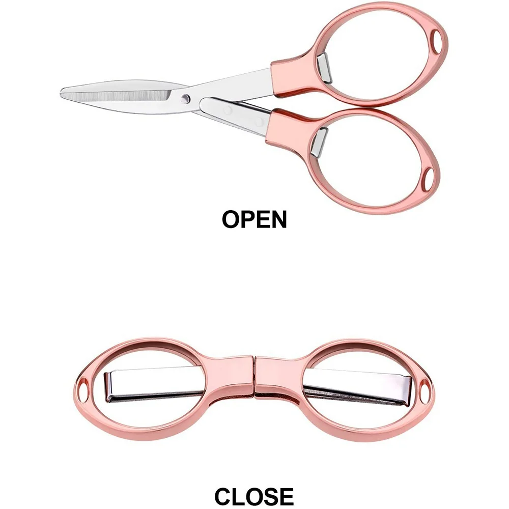 FLYSAND-Tijeras de seguridad plegables cómodas, mango de aleación de Zinc, hoja afilada de acero inoxidable, seguridad portátil, viaje - imagen 5