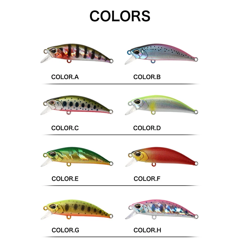 2023 caliente 50Mm 5G Mini Señuelos de Pesca de pececillo hundido Jerkbaits Peche cebo Artificial Wobbler señuelo para pesca de carpa lubina de trucha - imagen 2