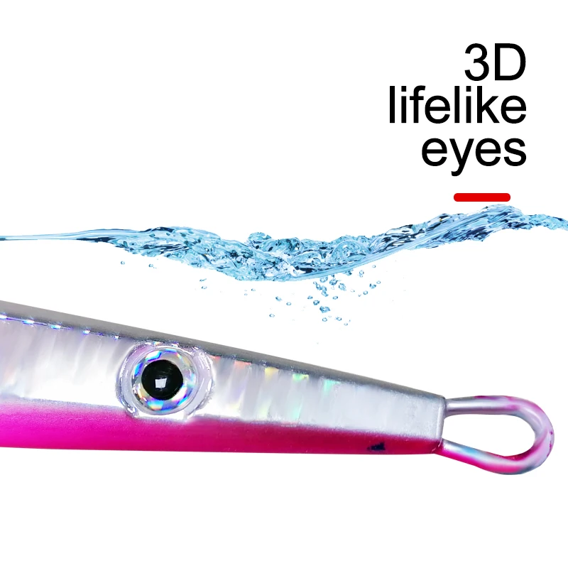 TEASER J19 80g 100g 120g 150g 200g 300g 400g Jigbait de pesca de hundimiento lento Metal Artificial agua salada pesca en mar Señuelos de Jigging - imagen 4