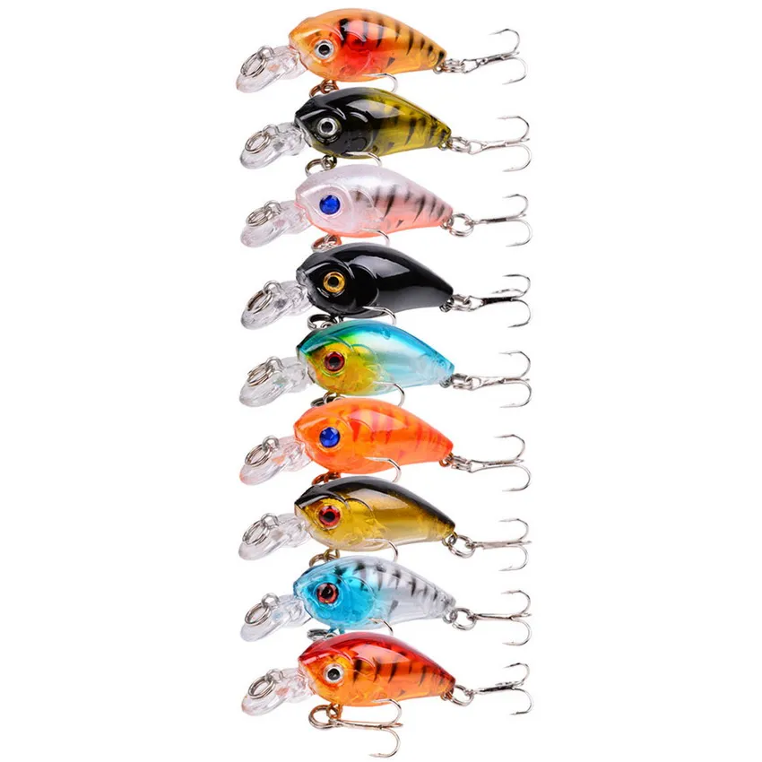 Conjunto de Señuelos de Pesca, 9 Uds., manivela, 4,5 cm, 3,5g, Mini Crankbait para piscardo, Wobblers, señuelo, aparejos de pesca, agua superior, juego de platos y bielas - imagen 4