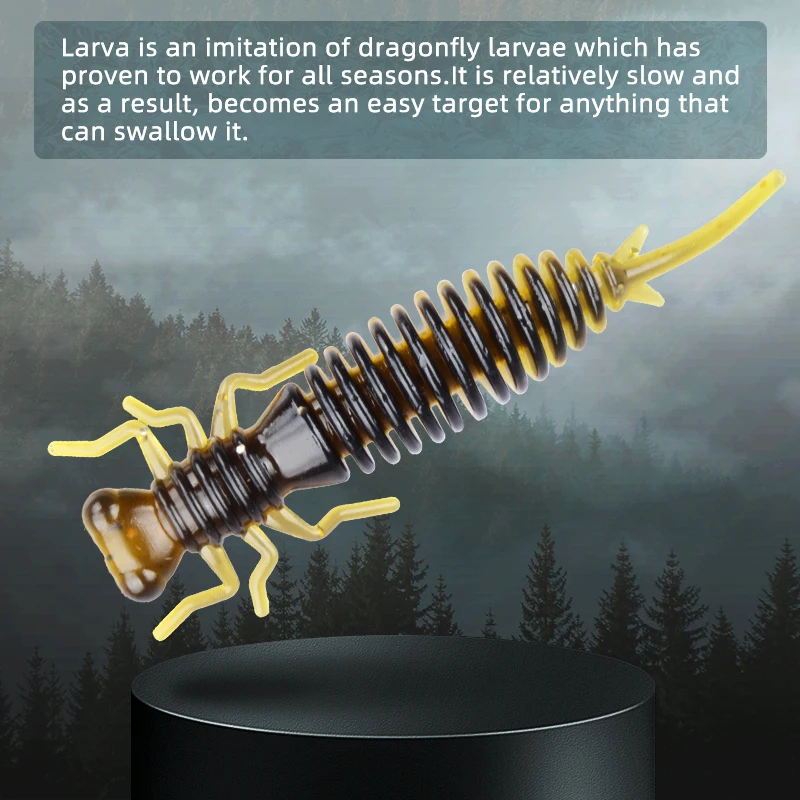 MEREDITH Larva-SEÑUELOS blandos de 50mm, 62mm, 85mm, señuelos artificiales, gusano de pesca, silicona, Lucio, piscardo, Swimbait, Jigging, cebos de plástico - imagen 2