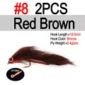 2pcs Rd Brown size8