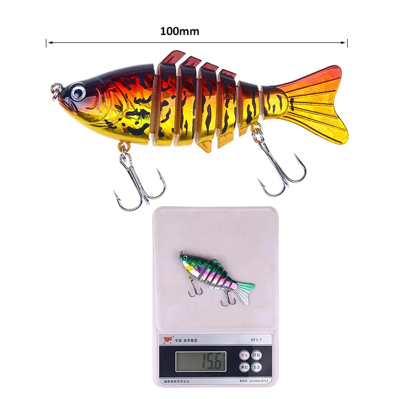 Wobblers-Señuelos de Pesca de Lucio, herramientas artificiales de pesca de carpa, secciones articuladas múltiples, cebo duro Artificial, 10cm, 15,6g - imagen 5