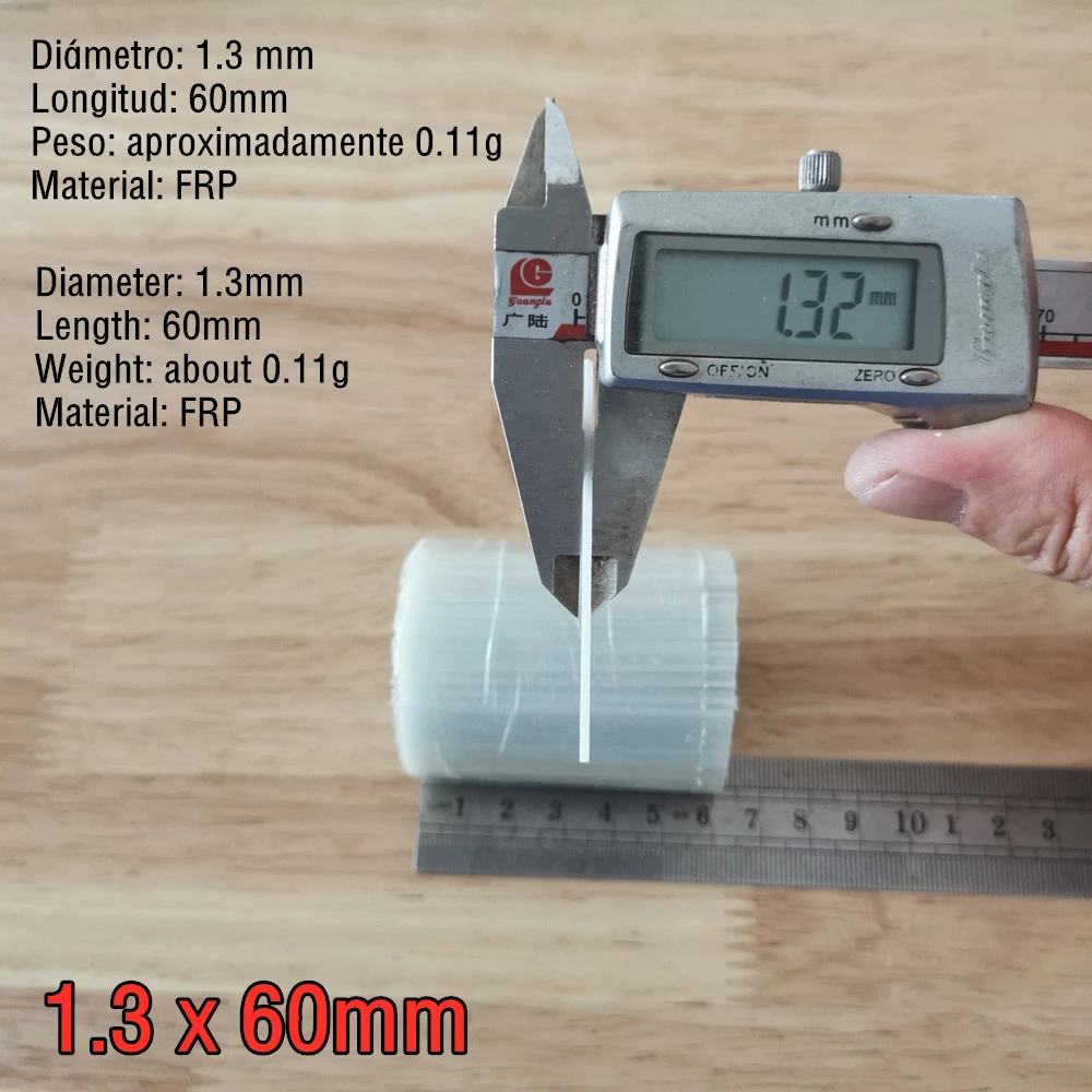 Varilla de fibra de vidrio para anzuelo de calamar, accesorios para cebo de pesca, palo de plantilla de fibra de vidrio, 60mm, 500/0,7/0,9. 1/1.3/1.6/1. 6, 8/2 Uds. - imagen 4