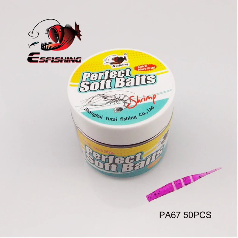 KESFISHING-Señuelos de gusano, cebos de Pesca blandos, 50 Uds., Polaris, 42mm, señuelos de pescado artificiales, Pesca Jerk, plantilla de trucha - imagen 3