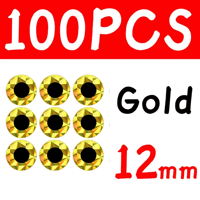 100pcs 12mm Gold