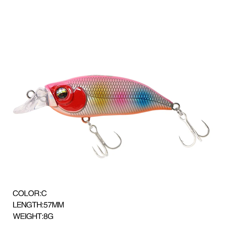 57mm/8g Minnow Wobblers Pike Fishing Lure Artificial Bait Hard Swimbait Mini Crankbaits Fishing Tackle Lures - imagen 5