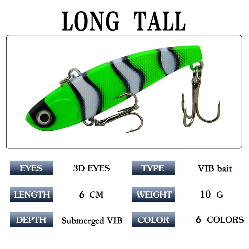 POETRYYI-señuelo de pesca con vibración que se hunde, 6cm, 7,9 cm, plástico duro Artificial VIB, pesca en hielo de invierno, aparejo de cebo Isca Peche